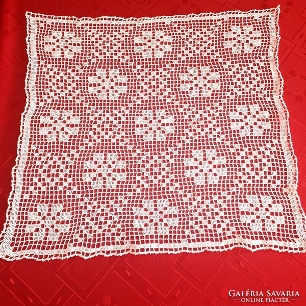 Crochet pillow front, tablecloth
