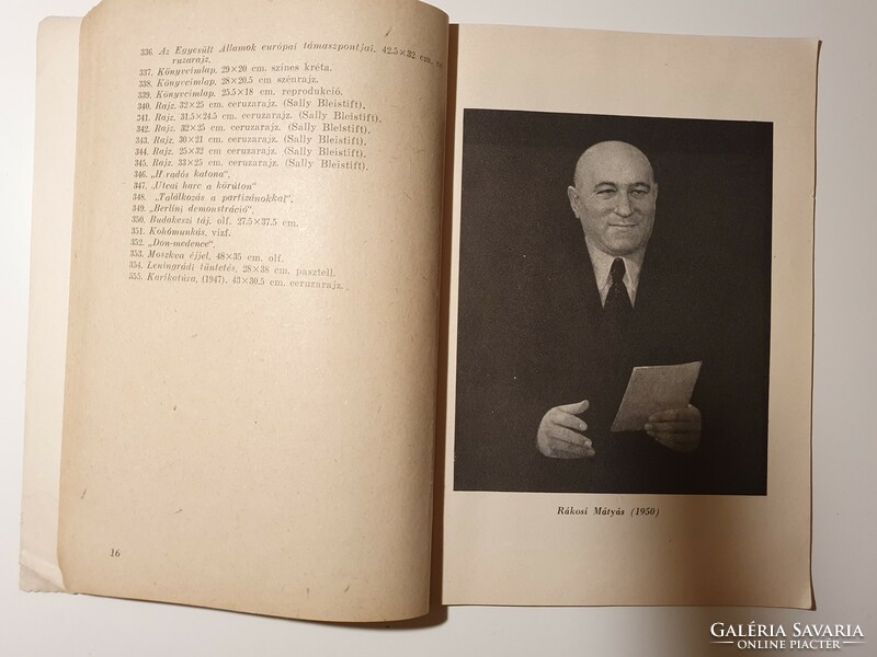 Sándor Ék's collection exhibition catalog 1952