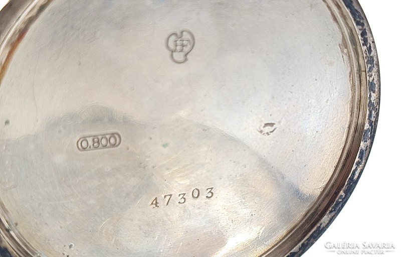 Antik Chronometre Elida, duplafedeles ezüst svájci zsebóra, nemesi monogrammal