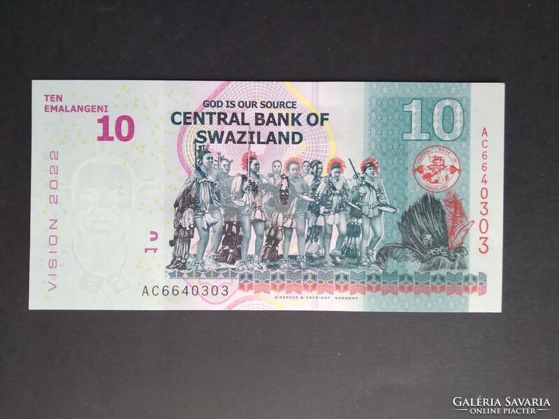 Swaziland 10 emalangeni 2015 unc
