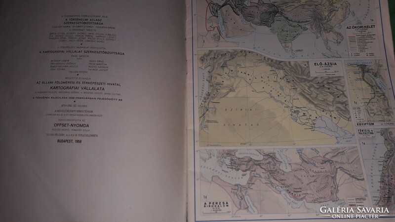 1959. KARTOGRAFIA -Történelemi ATLASZ térkép iskolai a képek szerint