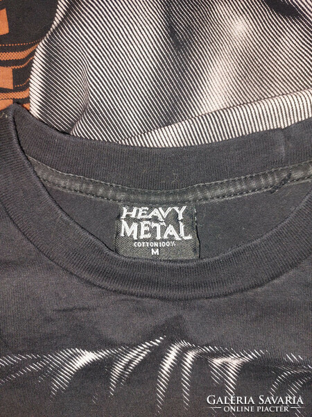 Heavy metal cotton black quality t-shirt without side seams. M