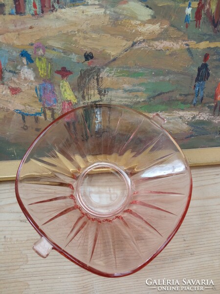 Salmon colored serving glass bowl centerpiece