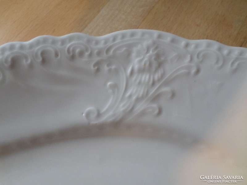Antik szecessziós Bohemia (Austria) fehér porcelán pecsenyés tál 28 x 39 cm