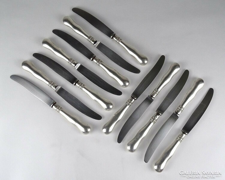 1R036 old silver knife set 12 pieces