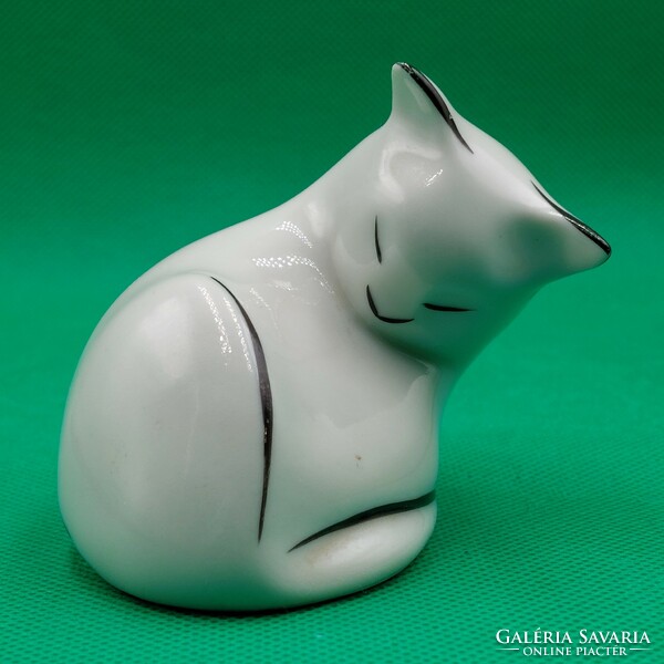 Ritka gyűjtői  Hollóházi  porcelán cica figura
