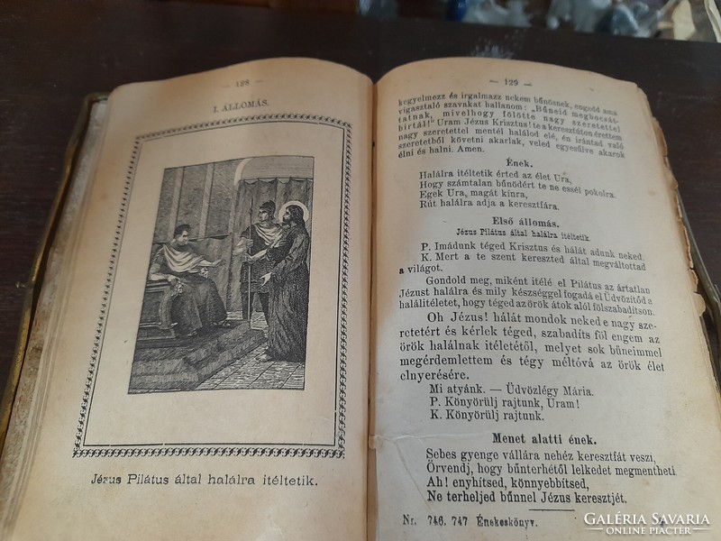 Old religious copperplate illustrated prayer and hymn book.