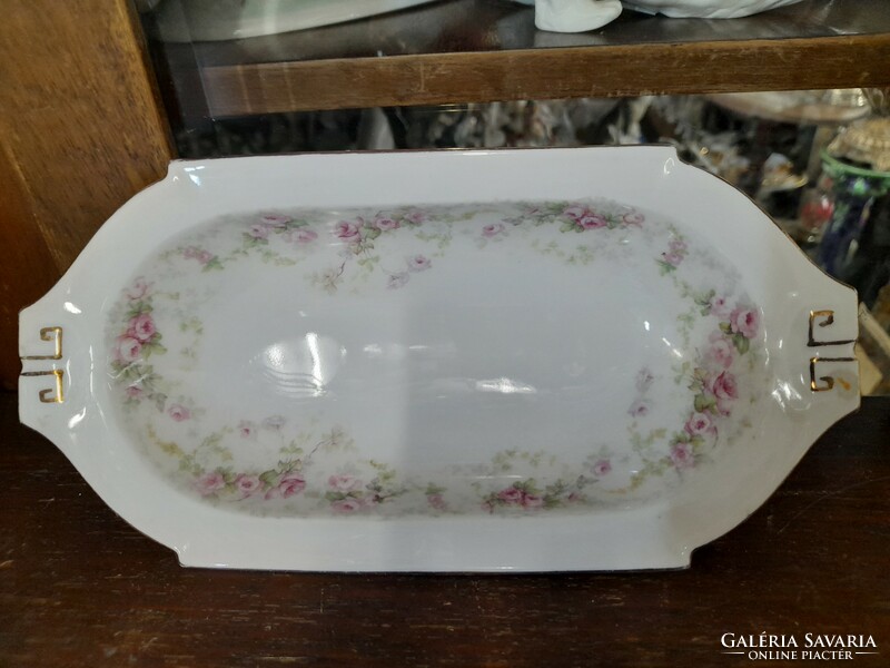 Ausztria Moritz Zdekauer,Altrohlau 1891-1917 Rózsás 6 Személyes Kínáló Tál Készlet,Szett.