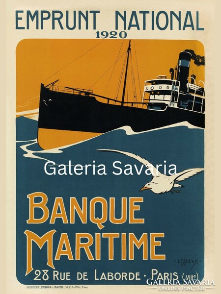Reproduction of a vintage advertising poster on the subject of shipping and seafaring