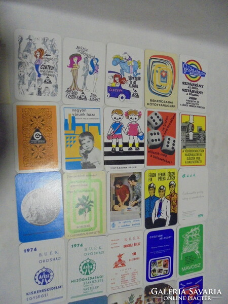 Twenty-five old card calendars - 1974 - together