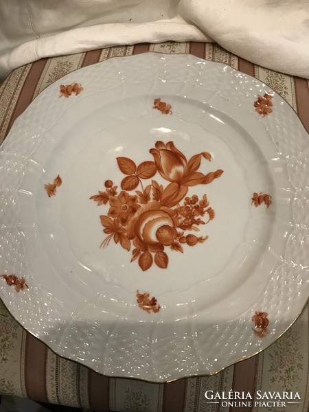 Herend cake orange with flower bouquet 6 small 1940 + 1 large from 1942