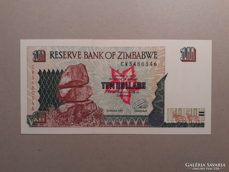 Zimbabwe - 10 Dollars 1997 UNC