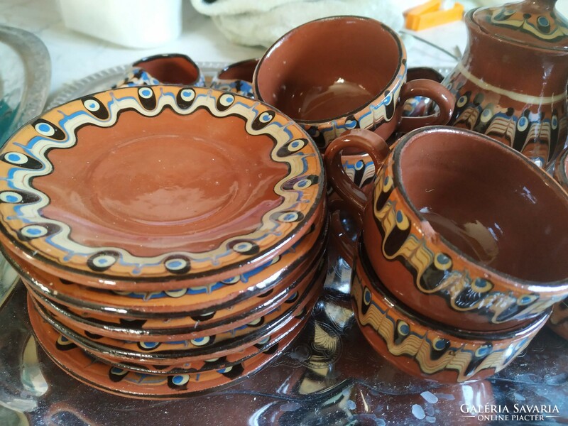 Retro ceramic coffee and brandy set for 2 * 6 people