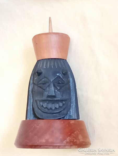 Candle holder wooden buso retro 13x8cm folk artists htsz