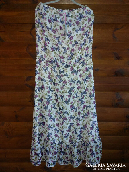 Next strapless butterfly ruffled maxi dress. New, with tags. L-shaped