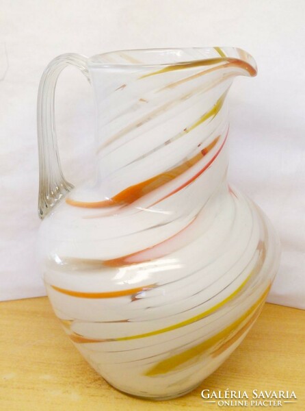 Muránói Splatter Art Glass boroskancsó márványos mintával 1950-1960-es évek ritkaság a vitrinedbe
