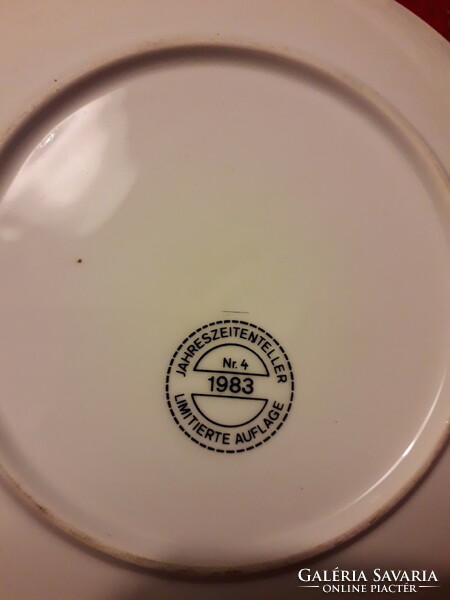Porcelán német limitált kiadás téli képes tányér 1983 19cm. hibátlan