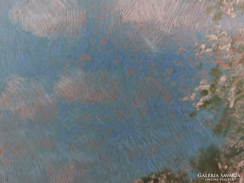 (K) Régi tájképfestmény Gyarmaty szignóval 44x35 cm kerettel