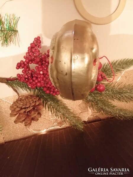 HUF 4,500! Very old glass Santa Claus head Christmas tree decoration!