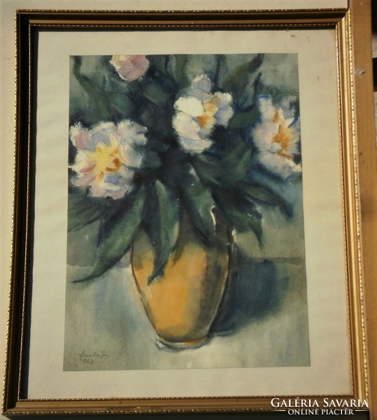József Fuchs (1907-1977): flowers in a vase