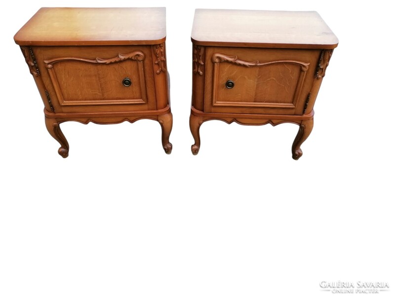 A pair of neo-baroque large bedside cabinets