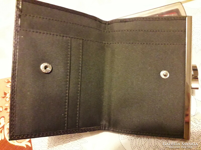 FIGARO CLASSICS fekete bőr 6 fakkos pénztárca hibátlan 13x10cm.