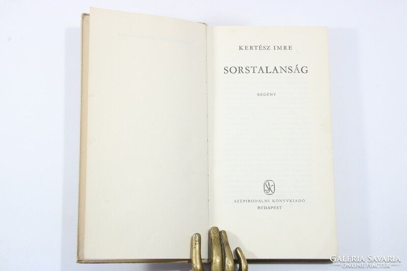 Fatelessness first edition !! Imre Kertész's Nobel Prize-winning novel !! Rare