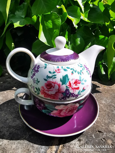 Pink tea set for one person