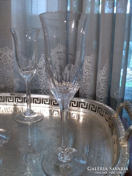 Four Val Saint Lambert crystal champagne glasses from the 1950s