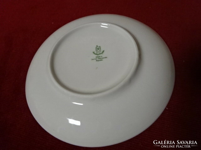 Henneberg German porcelain antique tea cup coaster, diameter 14.5 cm. Jokai.