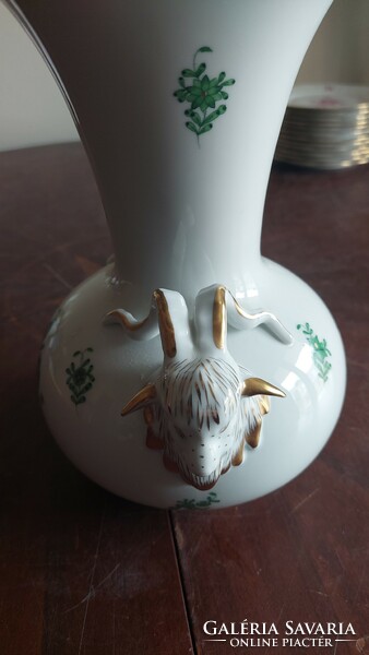 Herend Appony pattern ram's head vase - 26 cm