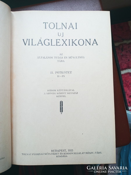 Könyv "Tolnai új világlexikona" XX. kötet (1926-1933)