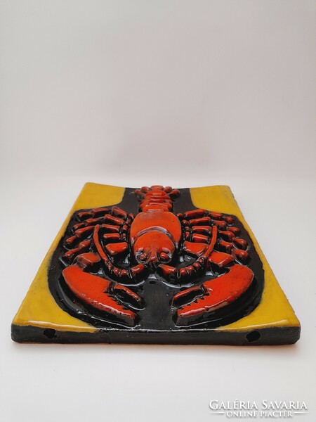 Crab, crab wall ceramic, 25.5 x 20 cm