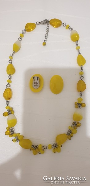 Old glass necklace and earrings