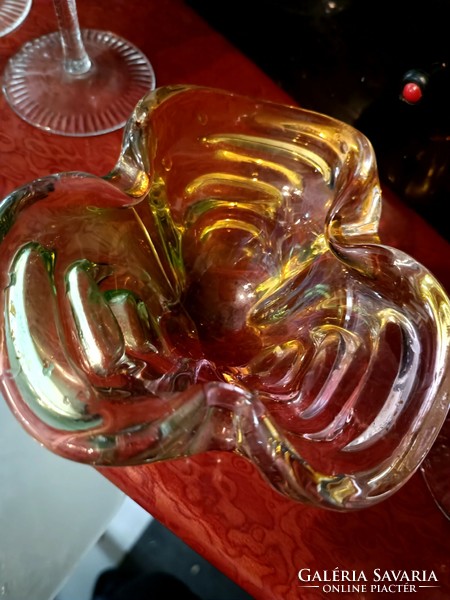 Bohemia színes üveg tálka/ asztalkozep