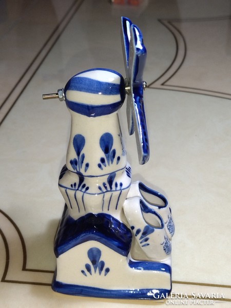 Dutch porcelain windmill toothpick holder. Never used