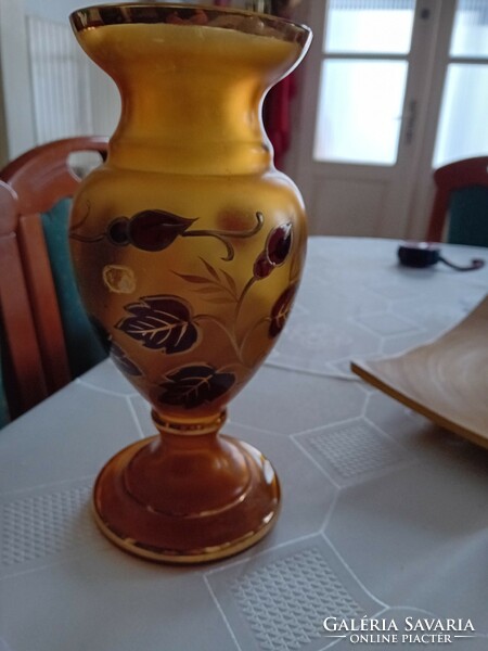 Bohemian vase, gilded