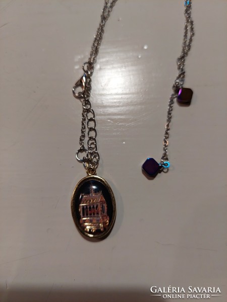 Virgin Mary pendant and chain, old
