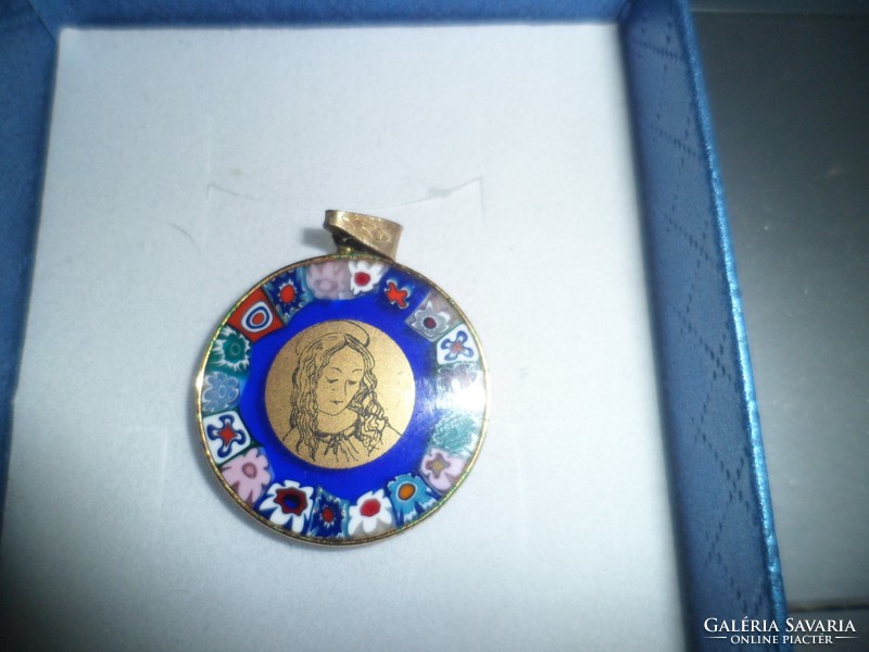 Gilded millefiori pendant