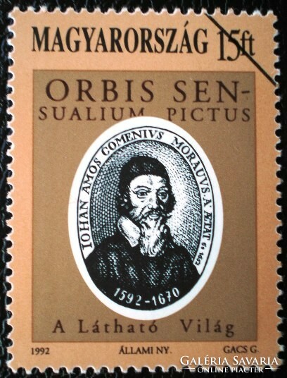 M4140sz / 1992 Comenius bélyeg postatiszta mintabélyeg ívszéli
