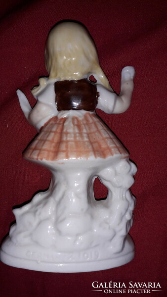 Antik német SITZENDORF porcelán VIRÁGOT SZEDŐ LEÁNY figura 13 cm a képek szerint