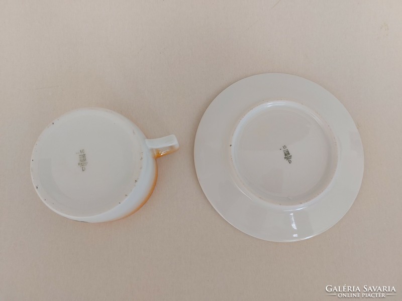 Régi Zsolnay porcelán teás csésze eozin japán minta keleti jelenet hölgyek dekor A