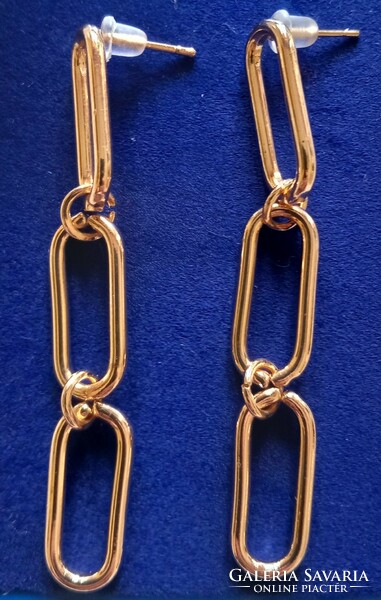 Gold-plated chain earrings