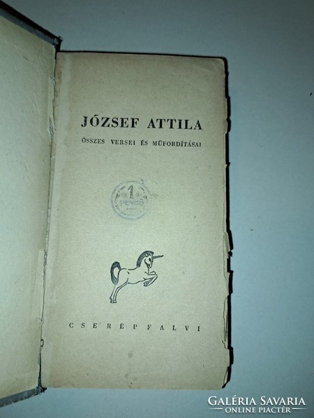 All the poems of Attila József. Cserépfalvi