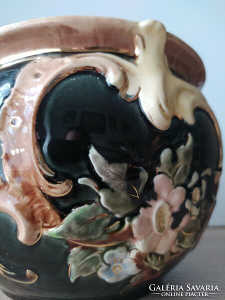 Antik Brüder Willner (teplicz) szecessziós porcelánfajansz kaspó
