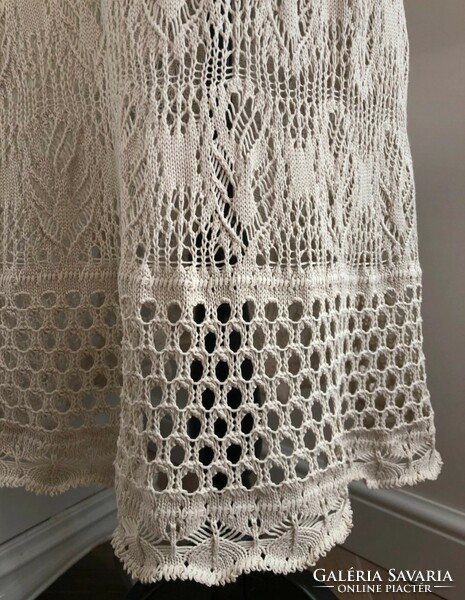 Sisley 36-38-40-es hosszú natúr ruha kötött mintával