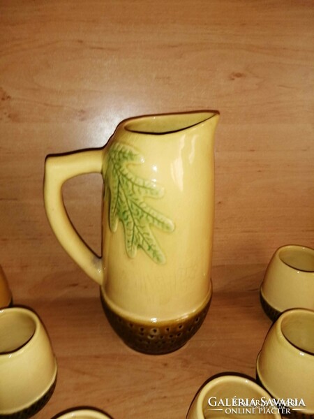 Magyarszombatfai acorn ceramic wine drink set pitcher with 6 glasses (30/d)