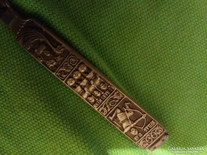 Hardanger silvertt kinsarvik viking knife spoon antique museum replica silver pewter condition according to pictures