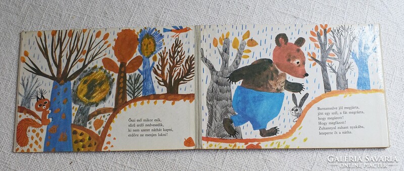 A náthás medve mesekönyv , leporelló , Hajnal Anna , Reich Károly rajzaival , Móra 1976