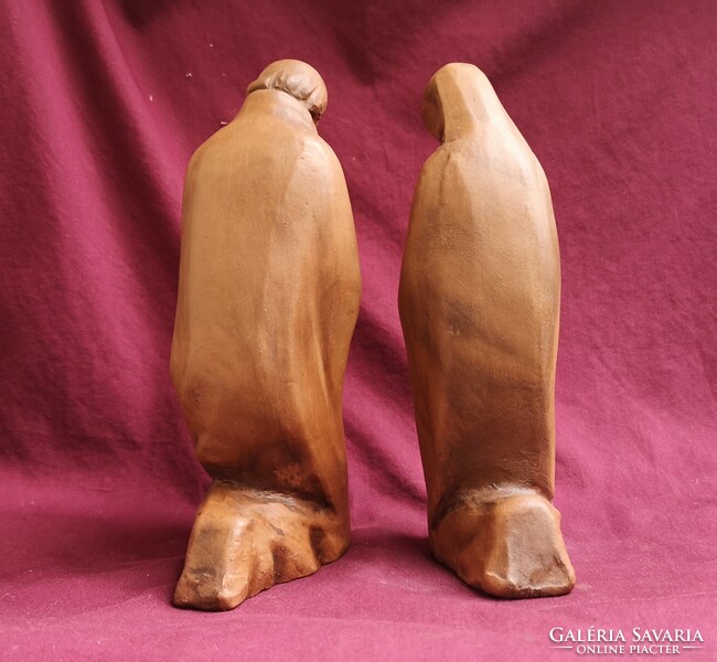 Mary and Joseph. Pair of marked terracotta statues. They are flawless!